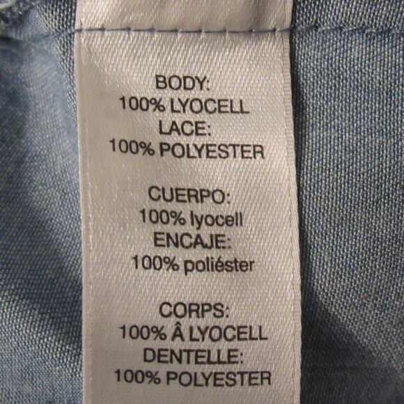 Chico's Off Shoulder Dress Women's Size 0 Blue Lace 3/4 Sleeves Adjustable Strap - Picture 6 of 7